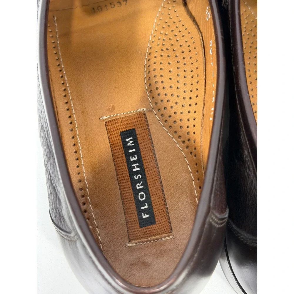 Florsheim Mens Dark Brown imperial Leather Bit Loafer Silver Hardware Dress Shoe